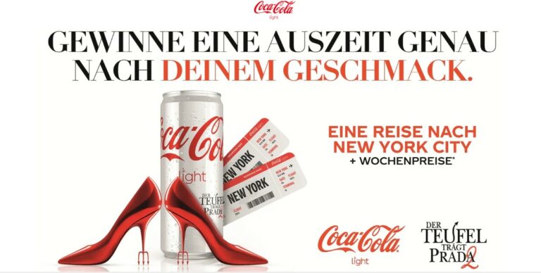 Site Coca Allemand pour la sortie du film Prada 2